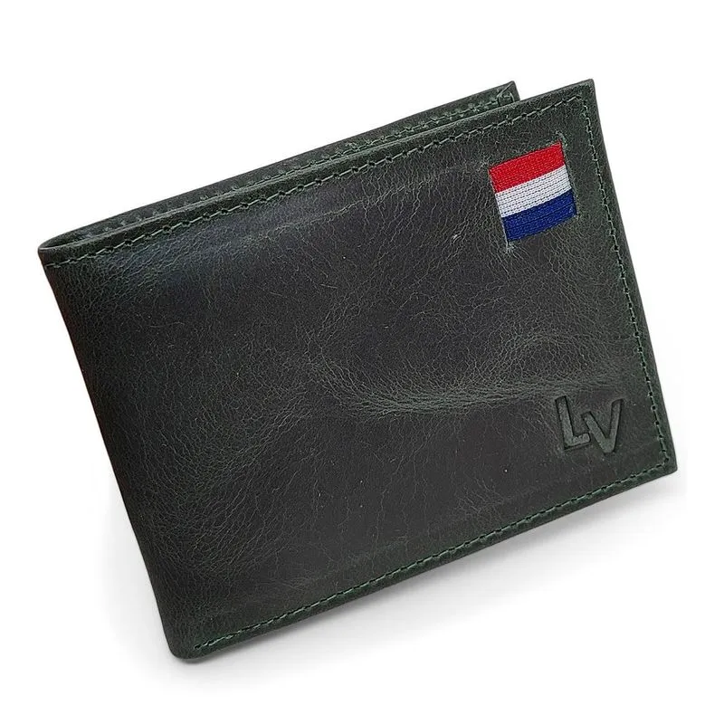 Carteira Slim Masculina De Couro Rústico Cartões Cnh Moedas