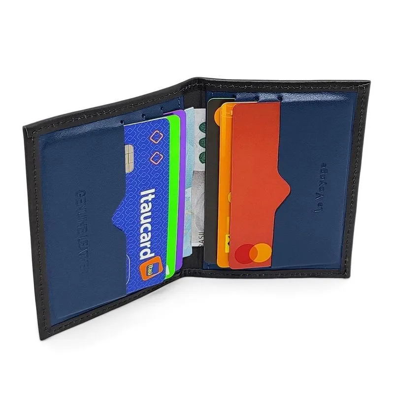 Porta Cartões De Couro Masculino Cnh Cédulas - Mini Carteira