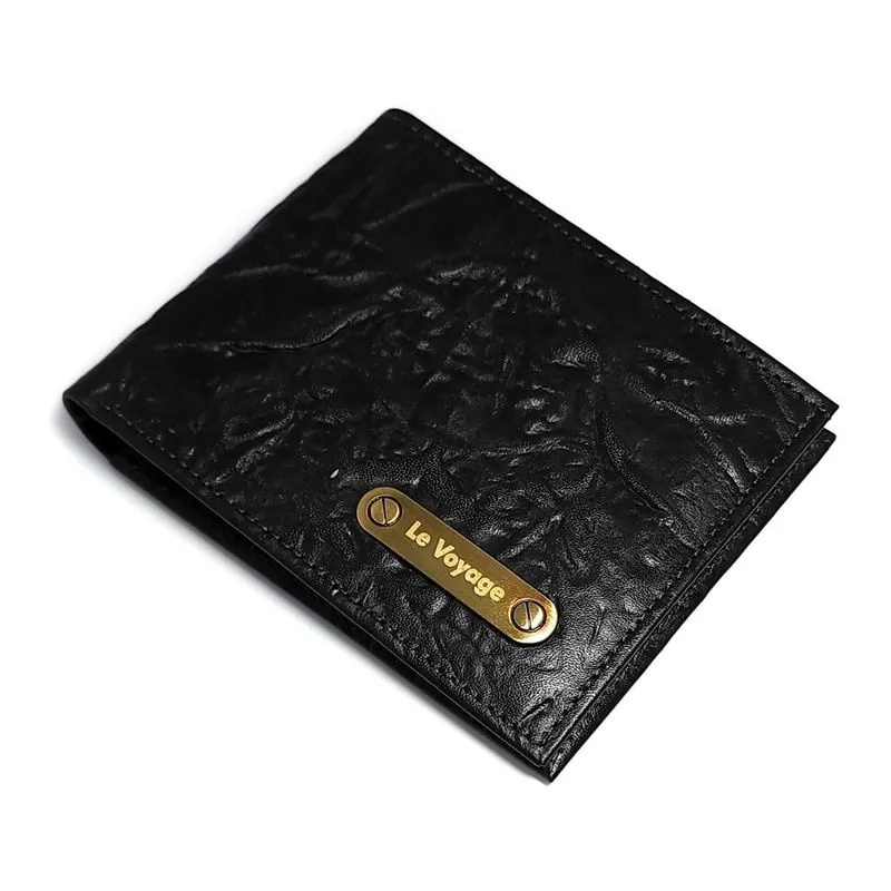 Carteira Masculina De Couro Slim Para Cartões Cnh Cédulas