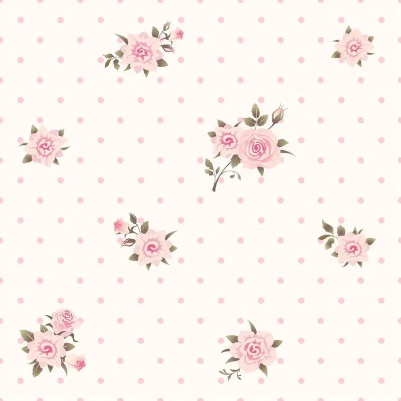 Papel De Parede Adesivo Rolo 0,58 X 3M Flores Bolinhas