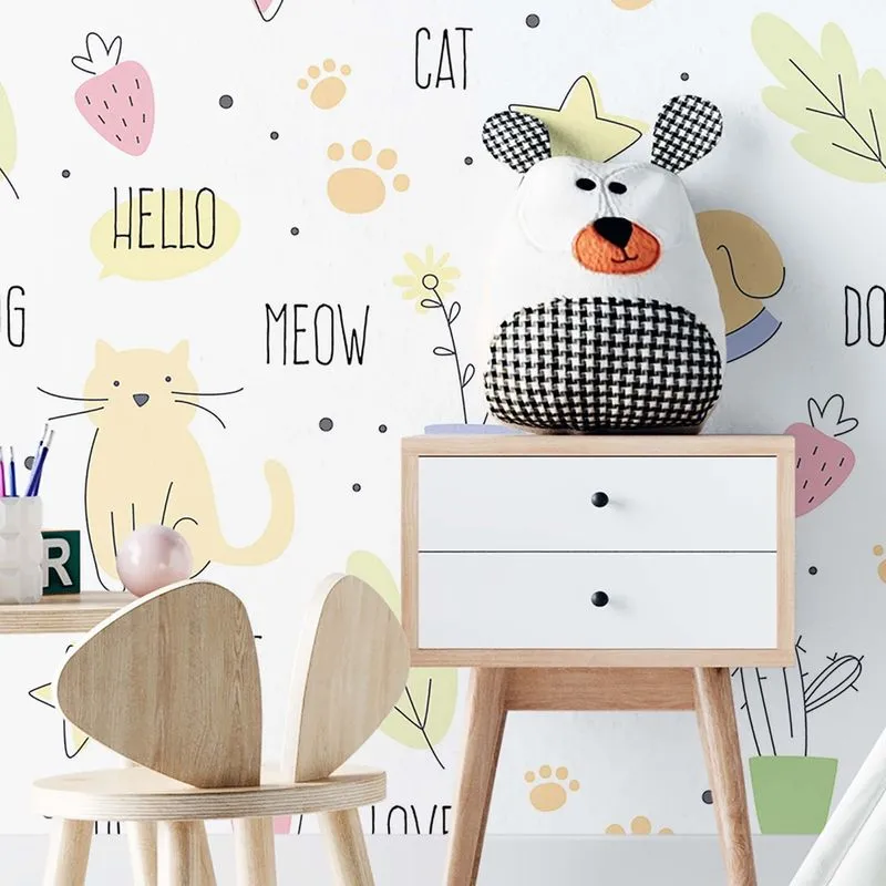 Papel de Parede Adesivo Infantil Pet N02057 Rolo 0,58x3M