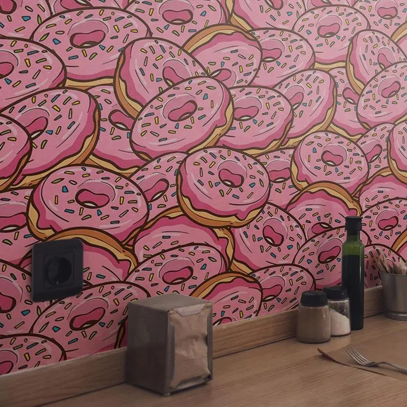Papel de Parede Adesivo Donuts N03049 Rolo de 0,58x3,00