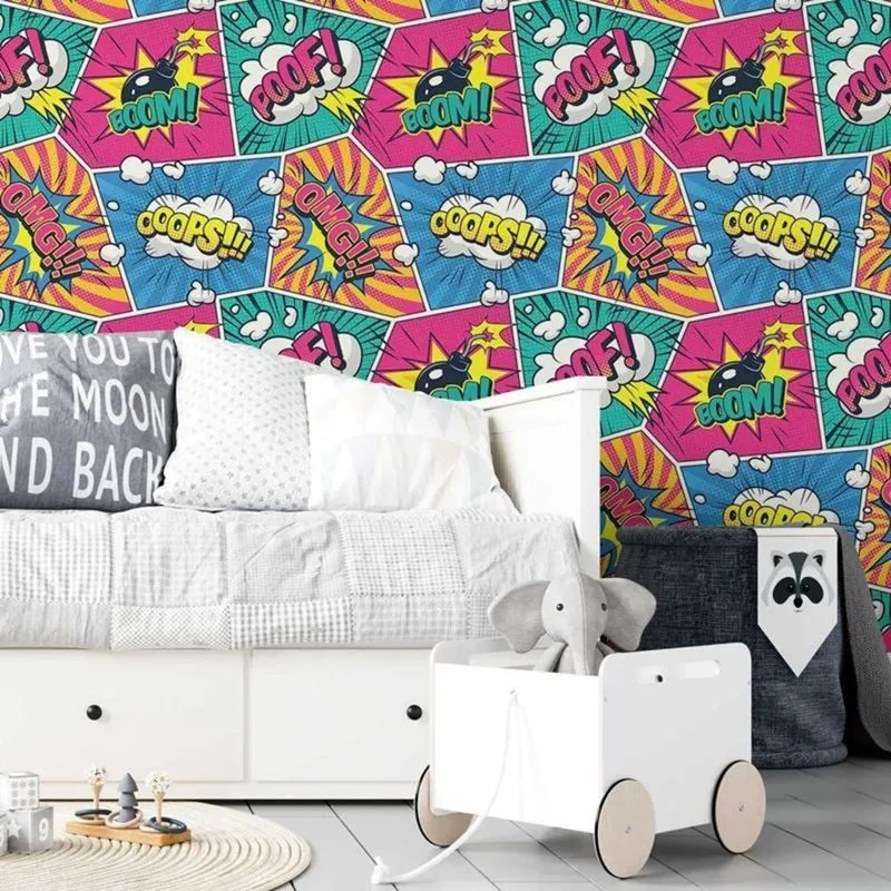 Papel de Parede Adesivo Pop Art Quadrinhos N05011 Rolo de 0,58x3,00