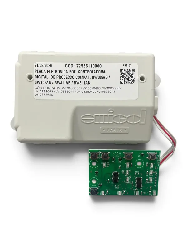 Placa Eletrônica Potência Interface Lavadora Brastemp BWJ09 BWS09 BWJ11 BWS11 Emicol 72555110000 Biv