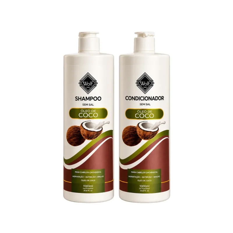 Kit Shampoo Condicionador Óleo de Coco Sem Sal 1000 ml