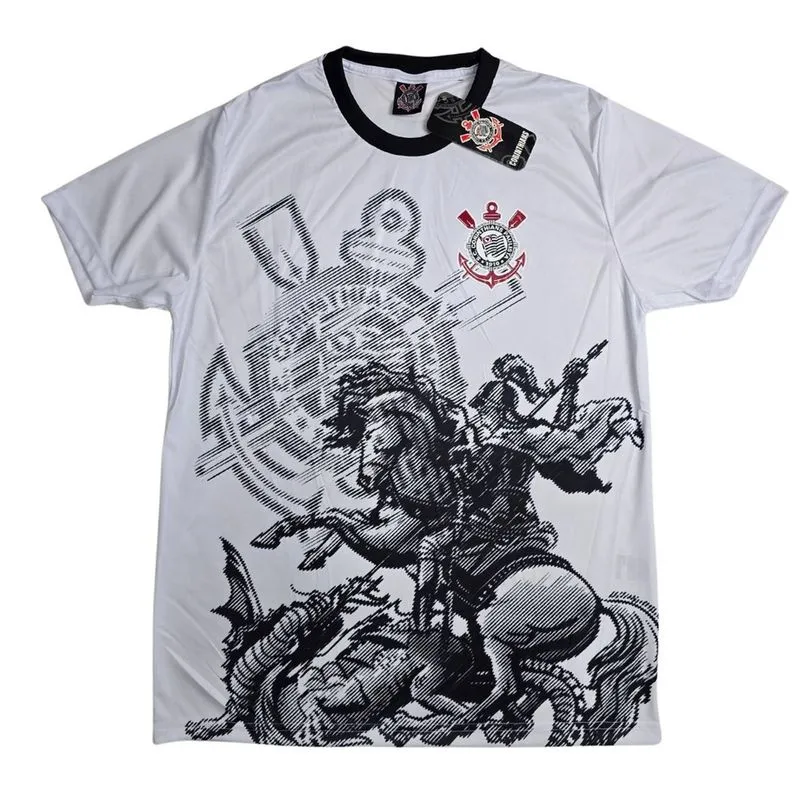 Camisa Masculina Corinthians Timão São Jorge Branco spr