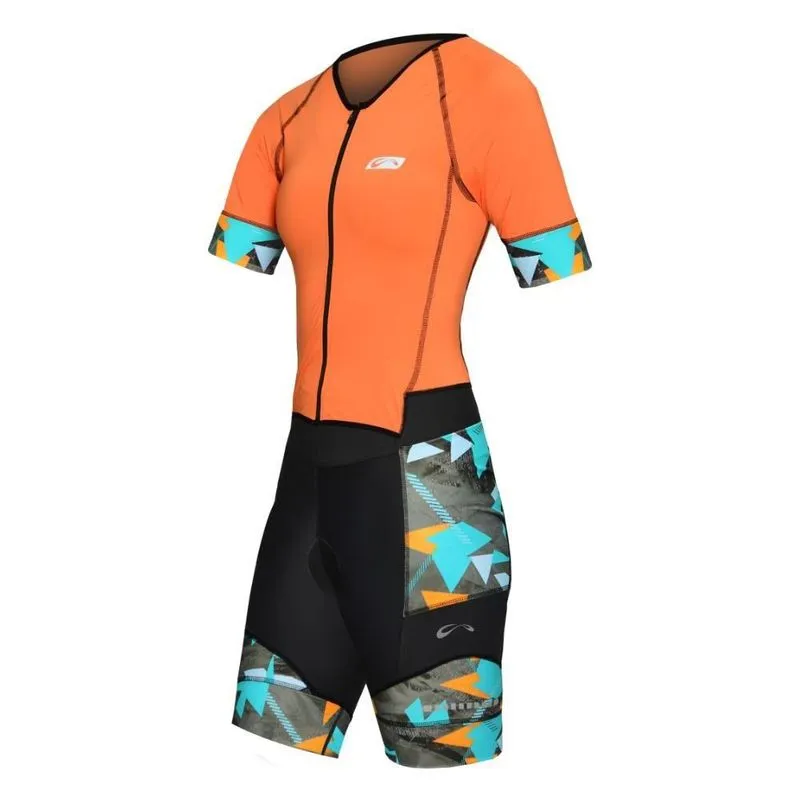 Macaquinho Matrix Feminina Ciclismo Bike G / Verde+Laranja