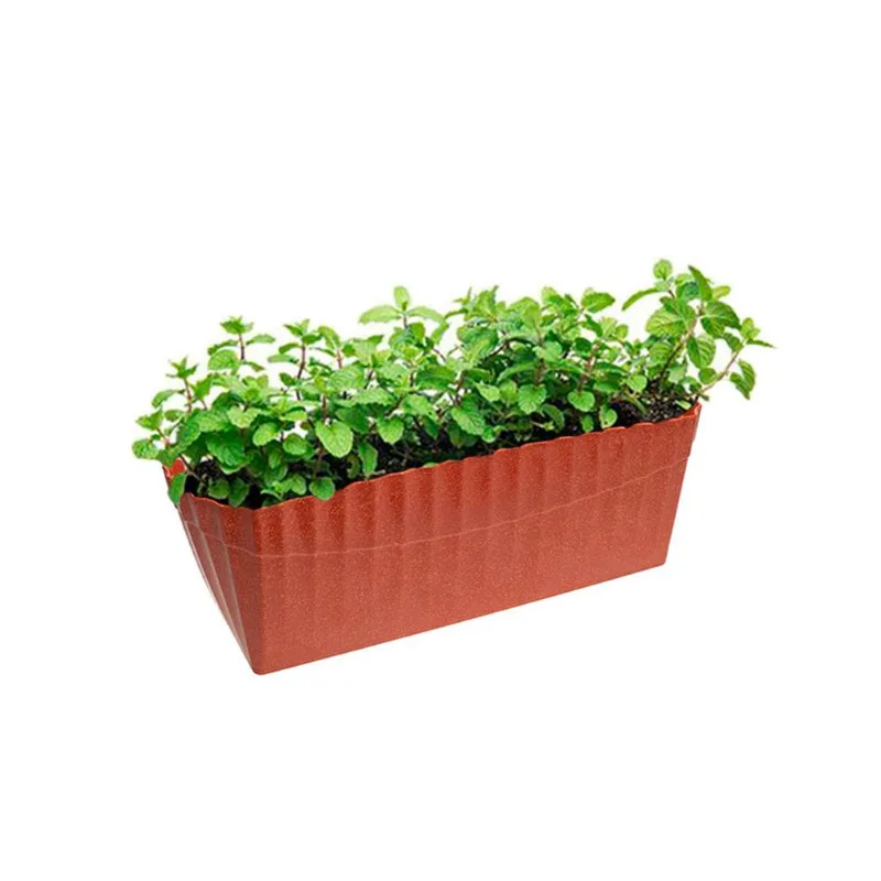 Vaso Floreira Terracota Marrom Coral Cachepot Plissado 1un