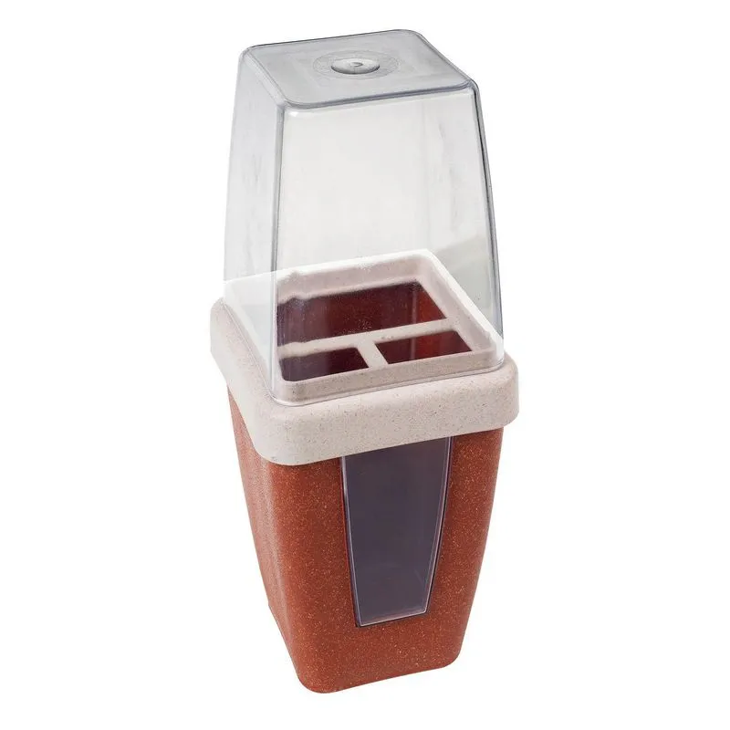 Porta Escova Terracota Com Tampa - Evo