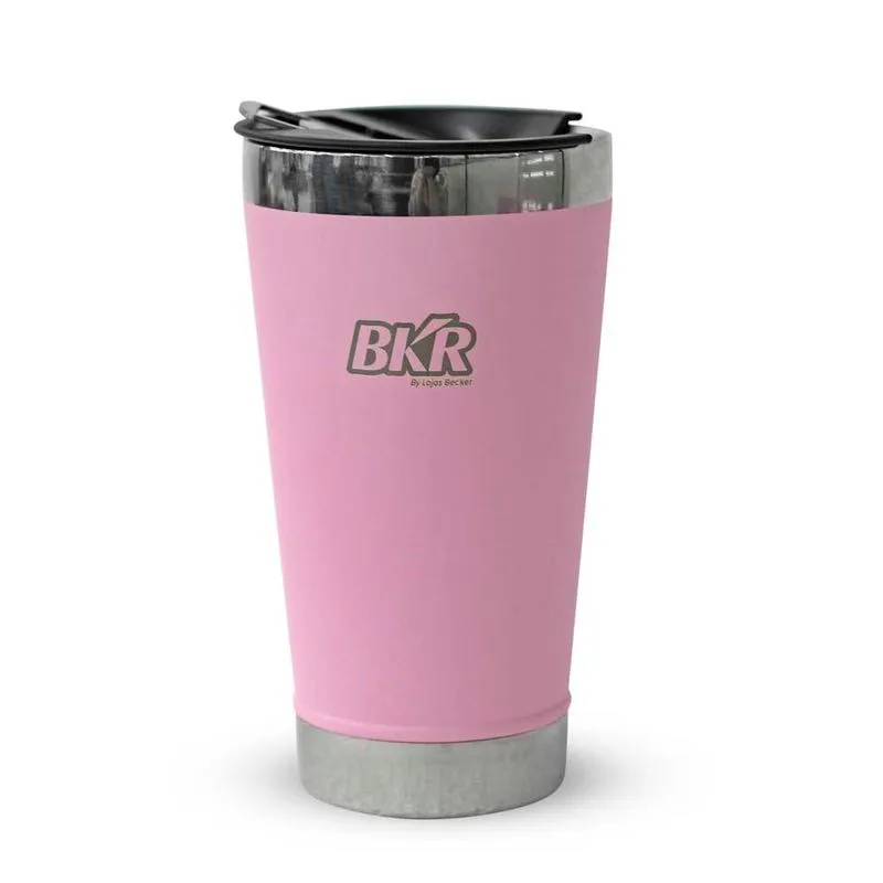 Copo Térmico Inox BKR 480ml - Rosa