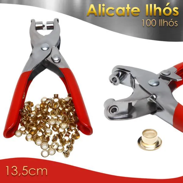Kit Alicate Para Aplicação De Ilhos - C/100 Ilhoses