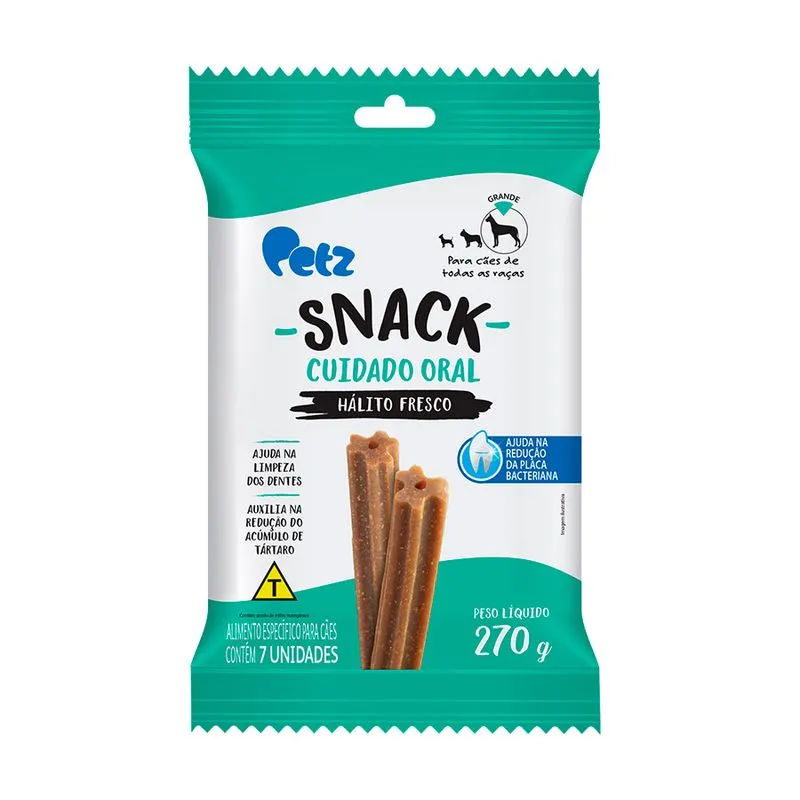 Snack Petz Cuidado Oral para Cães de Grande Porte - 7 Unidades