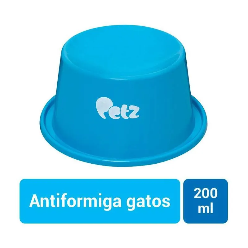Comedouro Petz Antiformiga Alto Azul Para Gatos