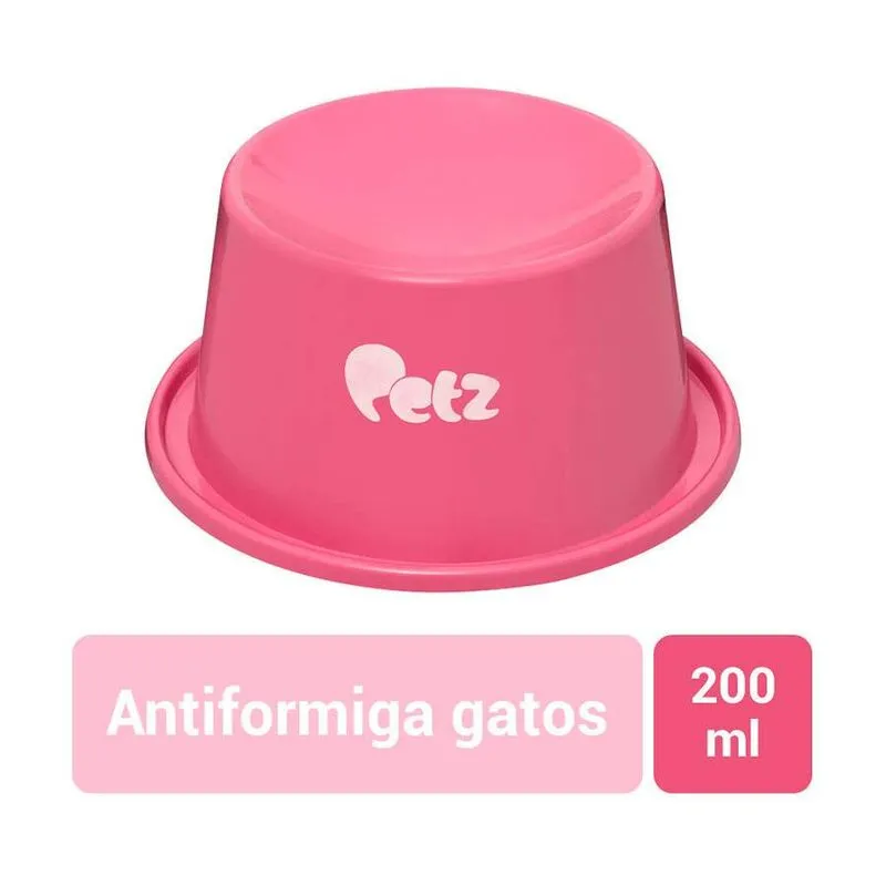 Comedouro Petz Antiformiga Alto Rosa Para Gatos