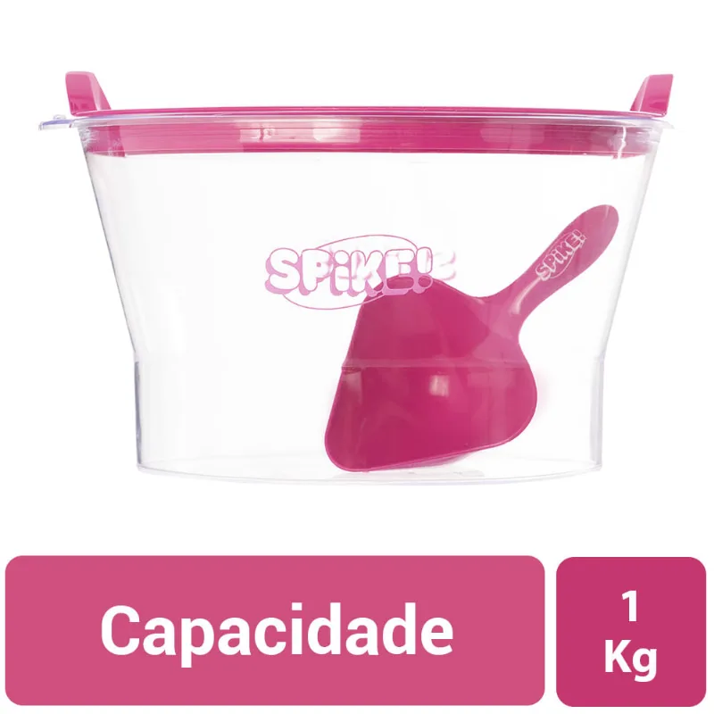Porta Ração Spike Rosa Para Cães E Gatos 1kg