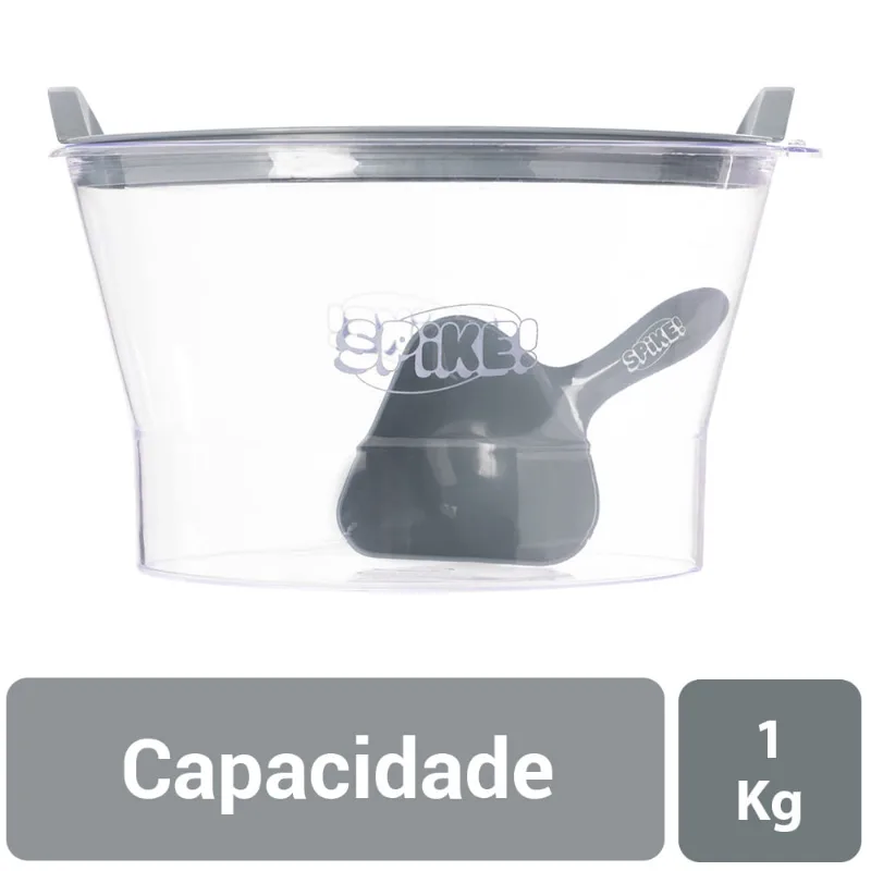 Porta Ração Spike Ardósia Para Cães E Gatos 1kg