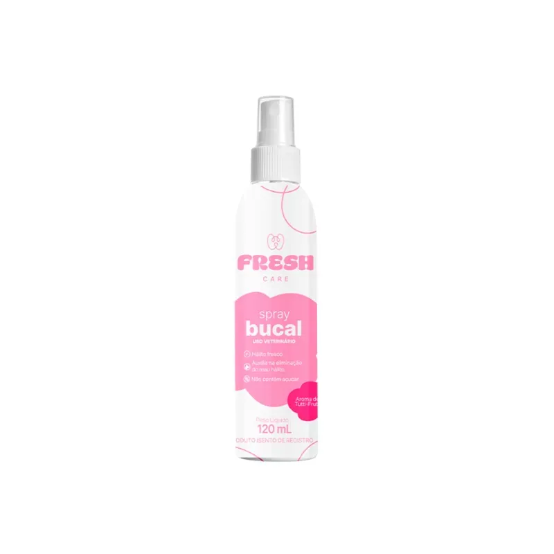 Spray Bucal Fresh Care Tutty Frutty para Cães e Gatos 120 ml
