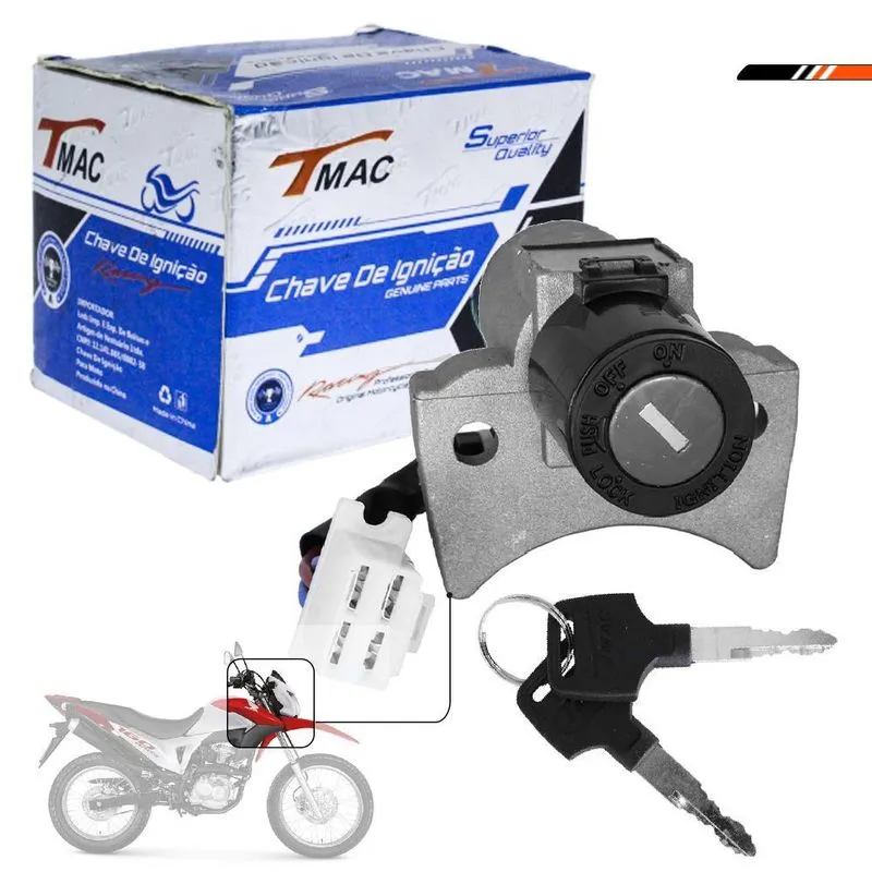 Chave De Contato Ignição Nxr Bros 160 Flex 2015 A 2018 T-mac