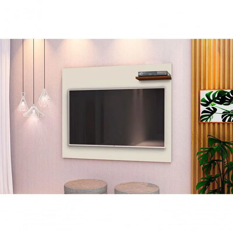 Painel Tv Denver Com Prateleira Offwhite-naturale