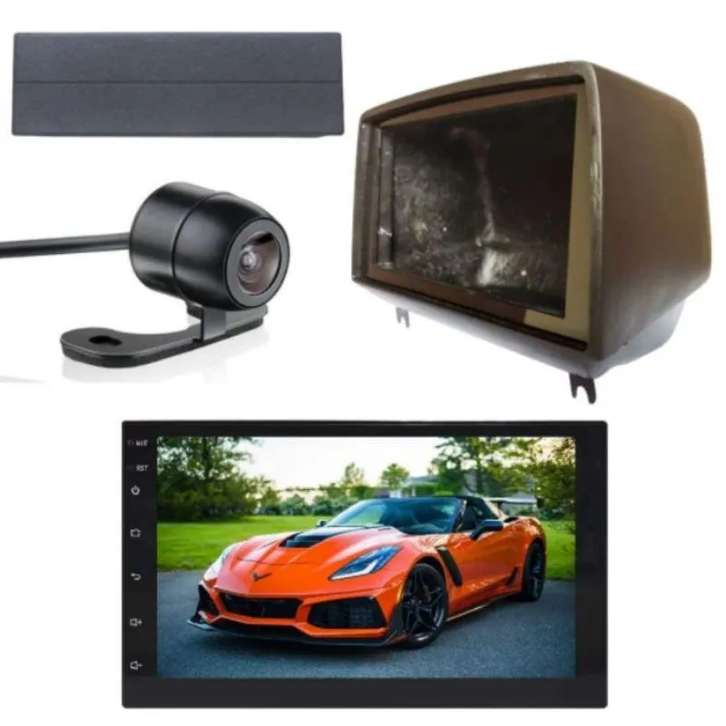 Kit Moldura 2Din Corsa + Multimidia Android + Camera Ré