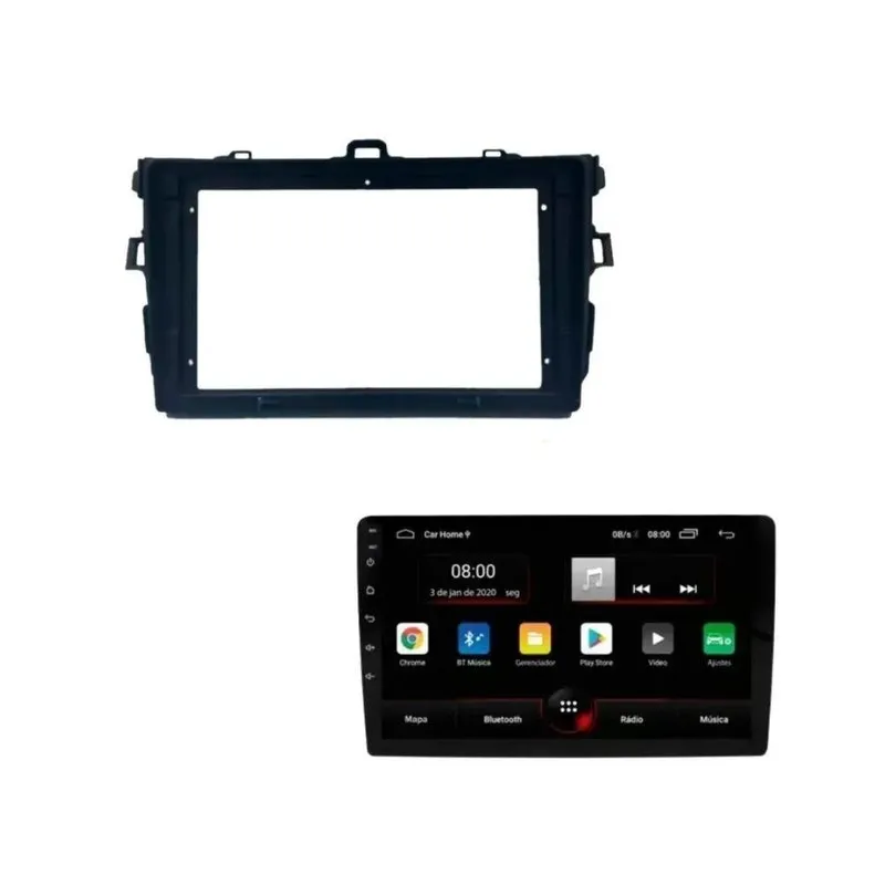 Moldura Toyota Corolla + Multimidia 9 Android 10