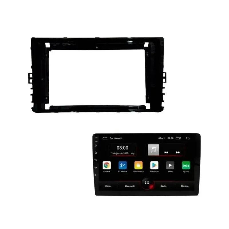 Moldura T-cross/virtus/polo + Multimídia 9 Android 10