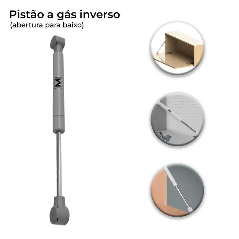 Pistão Amortecedor A Gás Baixo Móveis Armários 80n Cinza