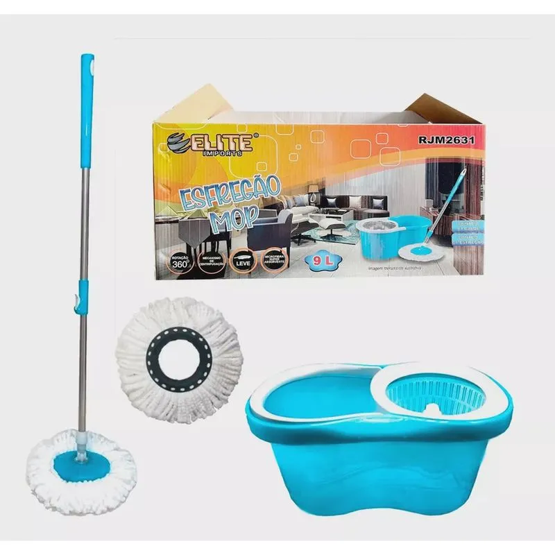 Mop plástico cesto inox 2 refis 9L - RJM2632 elite.