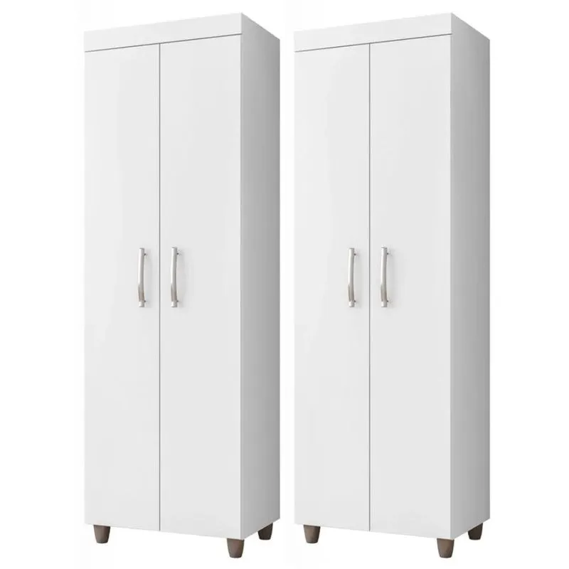 Kit 2 Armários Multiuso Rafaela 2 Portas Branco - Nathy Móveis
