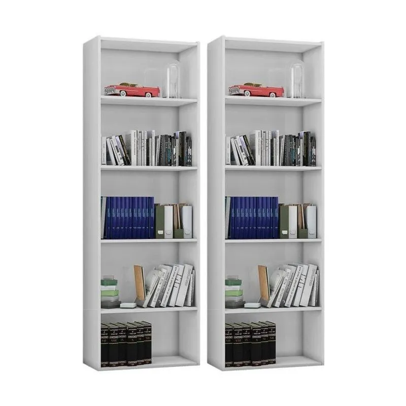 Kit 2 Estantes Livreiro Multiuso 4 Prateleiras Luiza Branco - Ajl Móveis