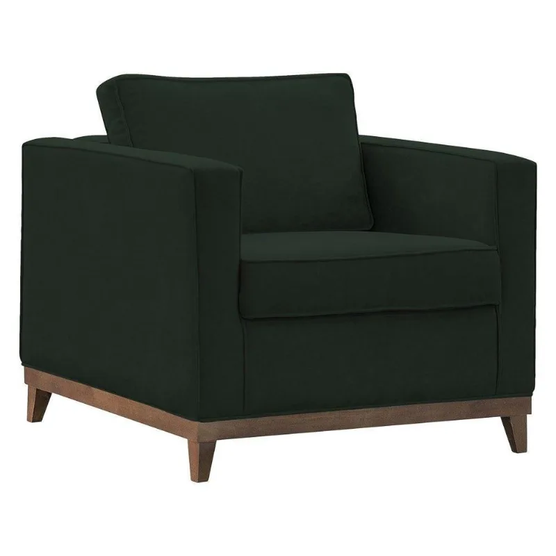 Poltrona Sala de Estar Aspen Suede Verde Musgo
