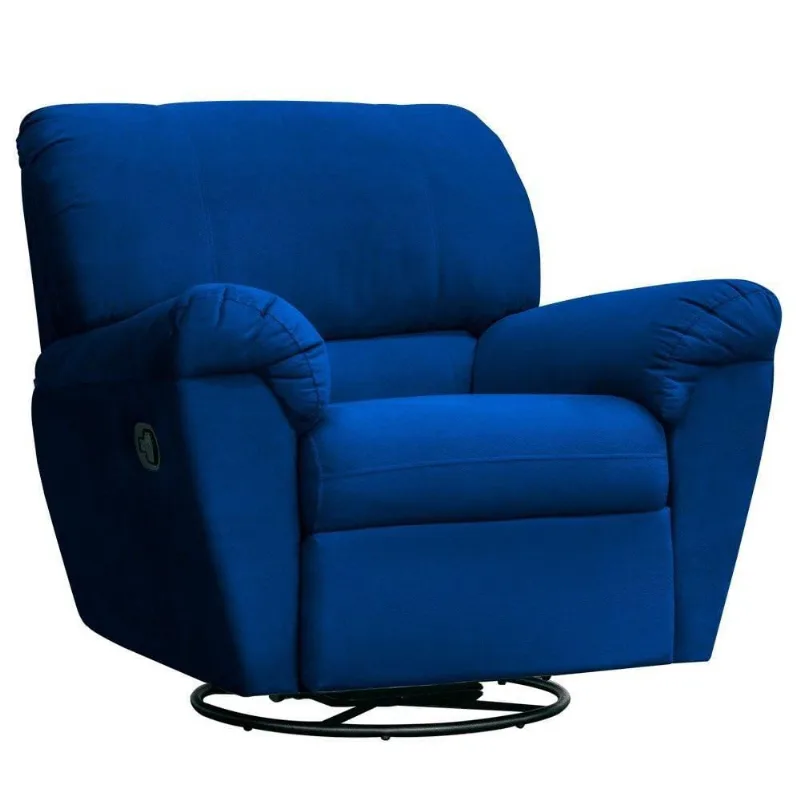 Poltrona do Papai Reclinável Retrátil Suede Azul Marinho