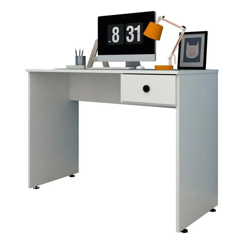 Mesa Para Computador Notebook Escrivaninha 101cm Dubai L03 Branco - Mpozenato