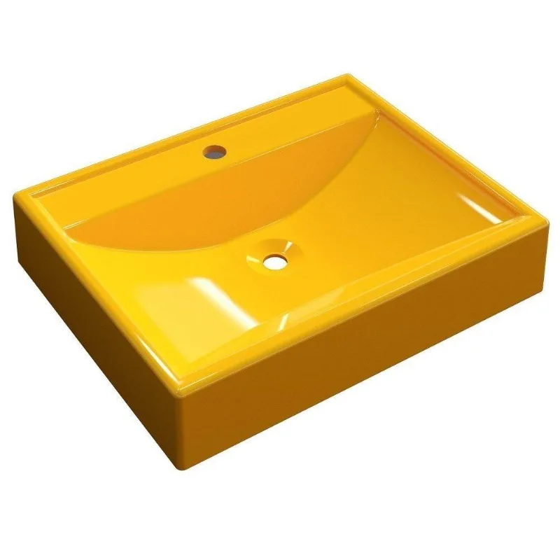 Cuba Pia De Apoio Retangular Amarelo