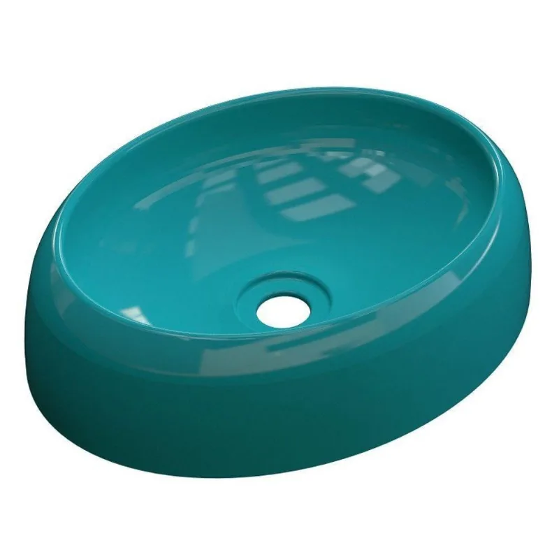 Cuba Pia De Apoio Oval Capri Azul Turquesa