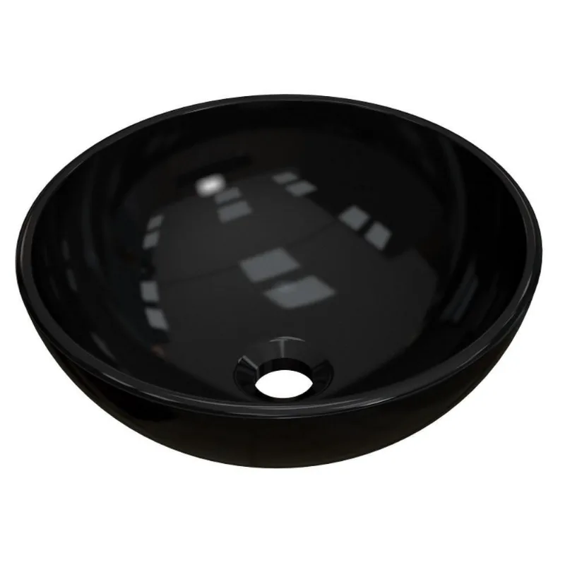 Cuba Pia De Apoio Para Banheiro Redonda Bowl 30 C08 Preto - Mpozenato