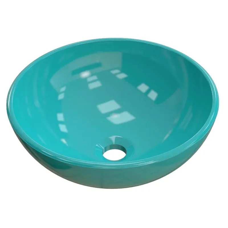 Cuba Pia De Apoio Para Banheiro Redonda Bowl 30 C08 Azul Turquesa - Mpozenato