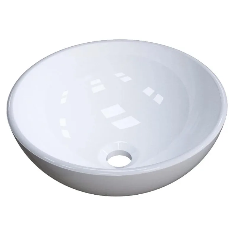 Cuba Pia De Apoio Para Banheiro Redonda Bowl 35 C08 Branco - Mpozenato