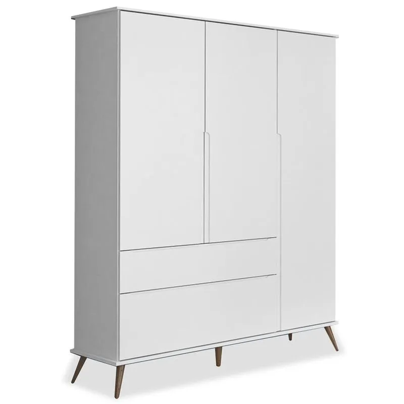 Guarda Roupa Infantil 100% mdf 3 Portas Pés Retrô Mel P04 Branco - Mpozenato