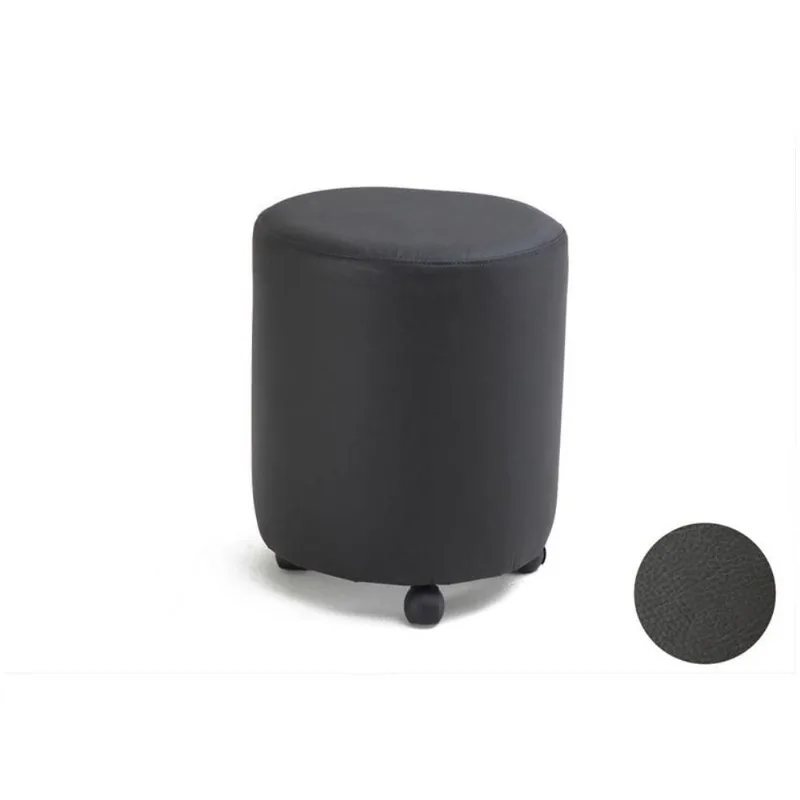Puff Decorativo Rolon com Rodízios Corano Preto C05 Domi