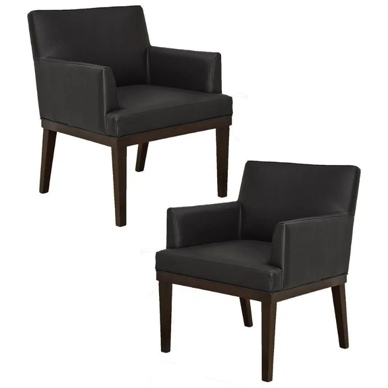 Kit 02 Poltronas Decorativas Vitória Corano Preto