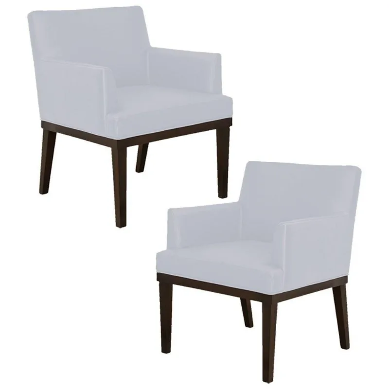 Kit 02 Poltronas Decorativas Vitória Corano Branco