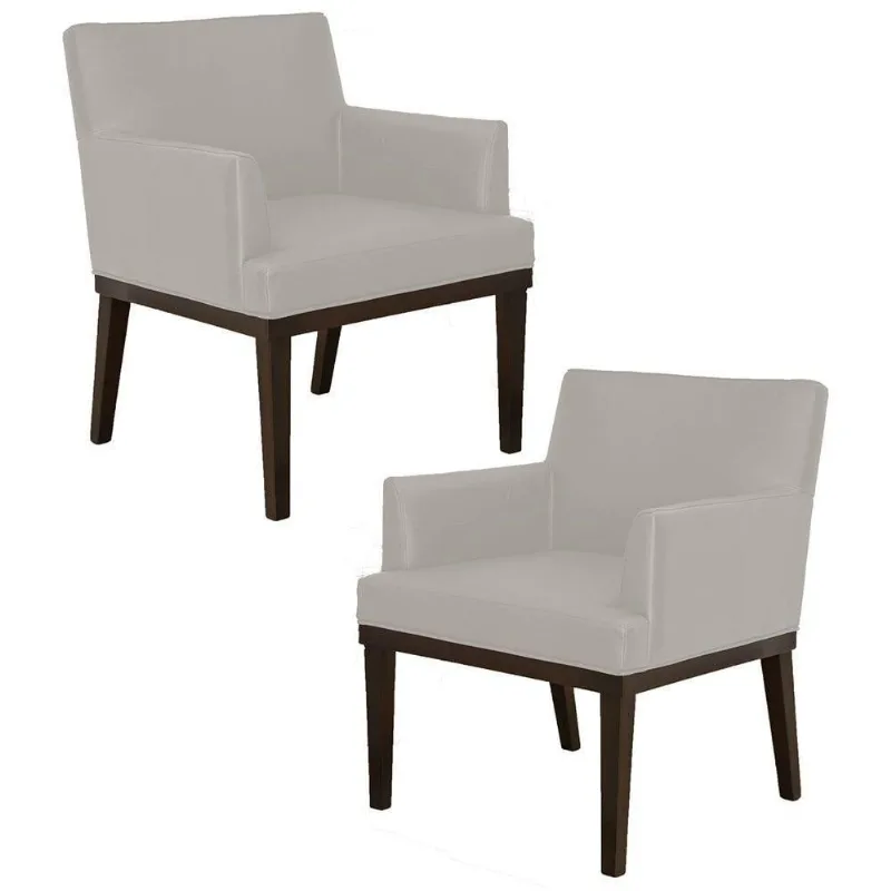 Kit 02 Poltronas Decorativas Vitória Corano Bege Mpozenato