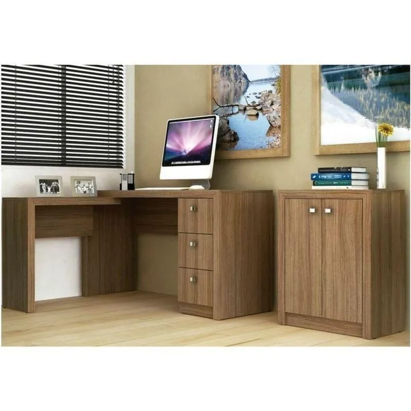 Ambiente Para Home Office 02 Peças Amêndoa - Tecno Mobili
