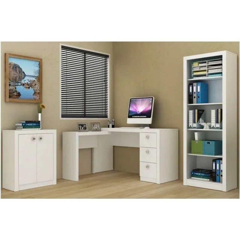 Ambiente Para Home Office 03 Peças Branco