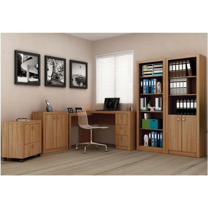 Ambiente Para Home Office 5 Peças Amêndoa Tecno Mobili