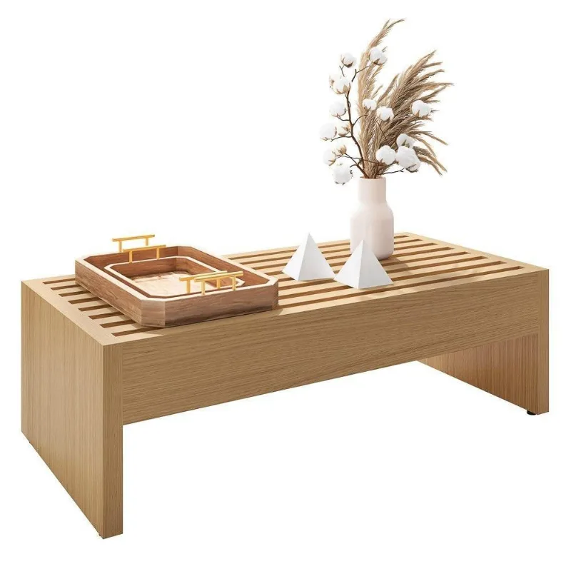 Mesa de Centro Ripada 75cm Slat H01 Freijó Mpozenato