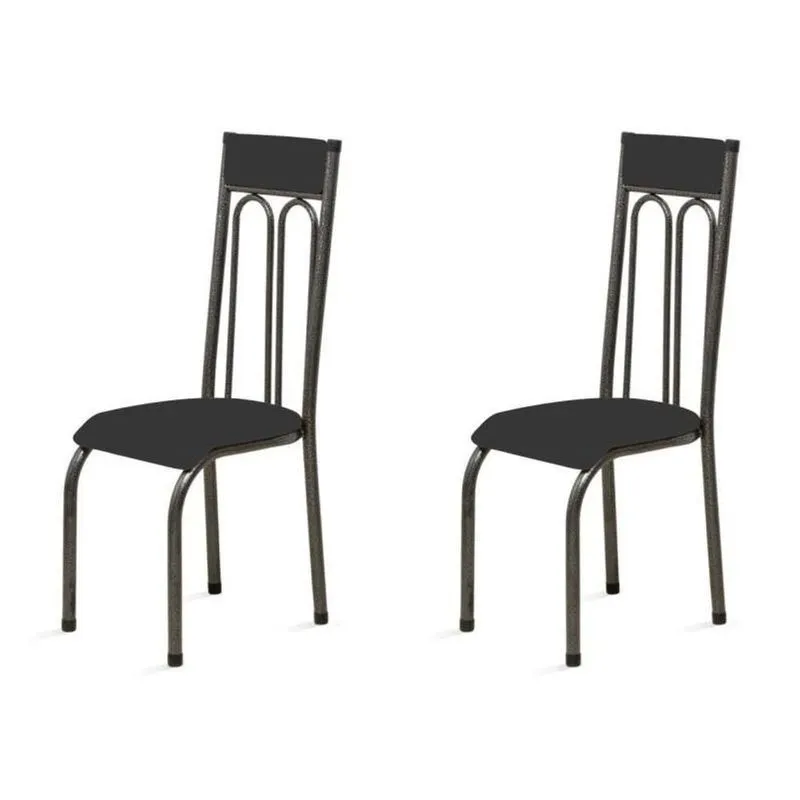 Kit 2 Cadeiras Anatômicas 0.120 Estofada Craqueado/preto - Marcheli