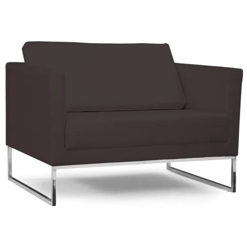 Poltrona Maia 106Cm C34 Corino Marrom - Domi