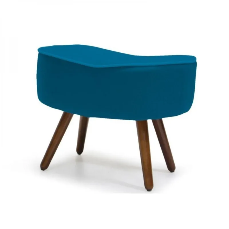 Puff Banqueta Decorativo Pés Palito Kora B170 Azul Domi